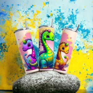SUPER CUTE BABYS DINOSAURS  Skinny Tumbler 20oz ( 1 Piece )